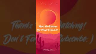 Digital Painting | Mountain And Sunset Scenery | Affinity ART | #Shorts