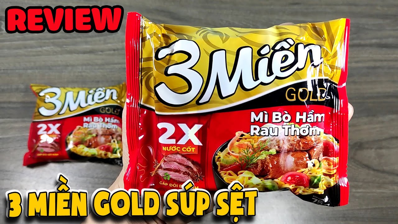 Review Mì Ba Miền Gold Bò Hầm Rau Thơm Sốt Lỏng Thần Hóng Youtube 