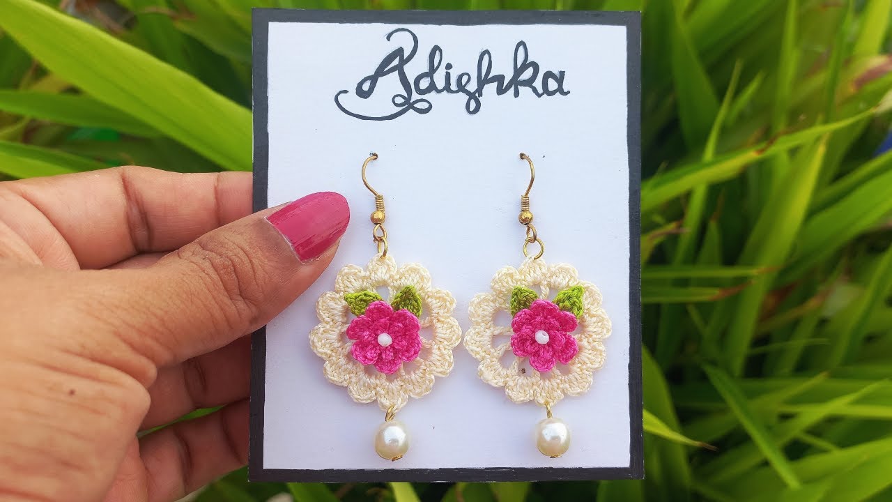 How to make Beautiful Crochet Flower Round Pattern Earrings | Very Easy Step by Step Tutorial