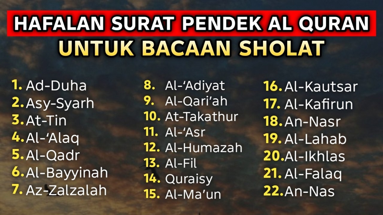 Surat Pendek Merdu untuk Sholat – Murottal Hafalan yang Menenangkan Hati