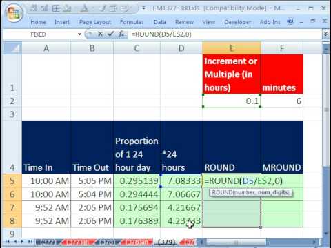 Timesheet Rounding Chart