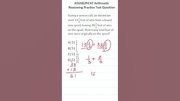 ASVAB/PiCAT Arithmetic Reasoning Practice Test Q: Adding  Mixed Numbers #acetheasvab