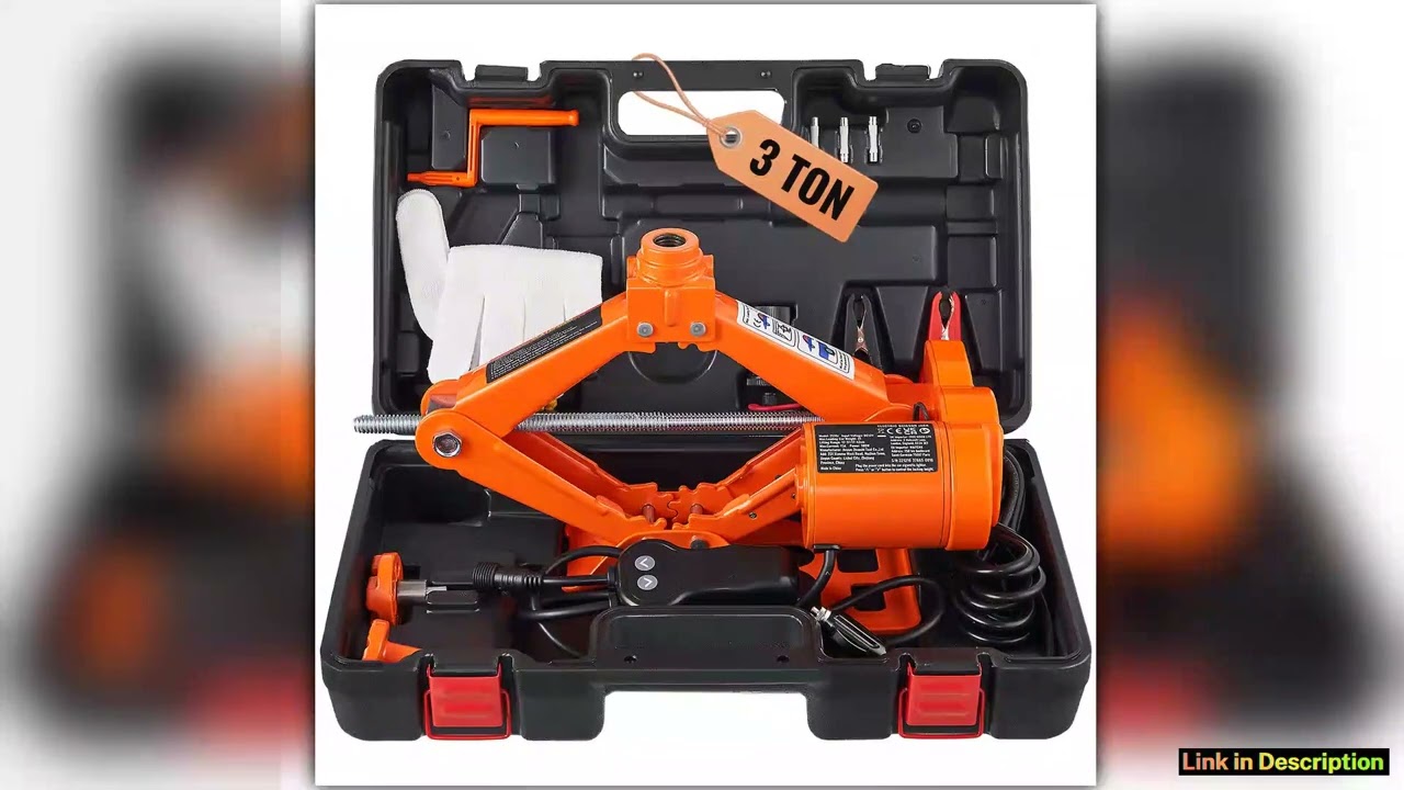 SucceBuy Electric Car Jack 3T Scissor Jack with Electric Impact Wrench 12V Portable Car Jack Liftin