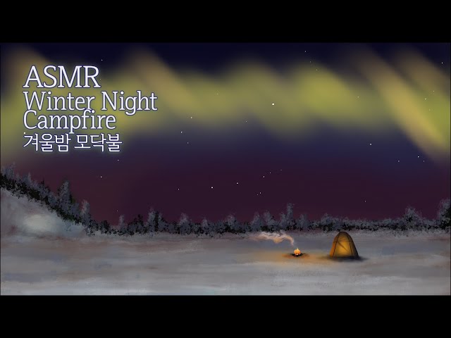 ASMR 겨울밤의 모닥불 I 차가운 밤공기와 모닥불 소리 I Winter Night Campfire ambience (💿BGM. 'Sum day' - 타린)