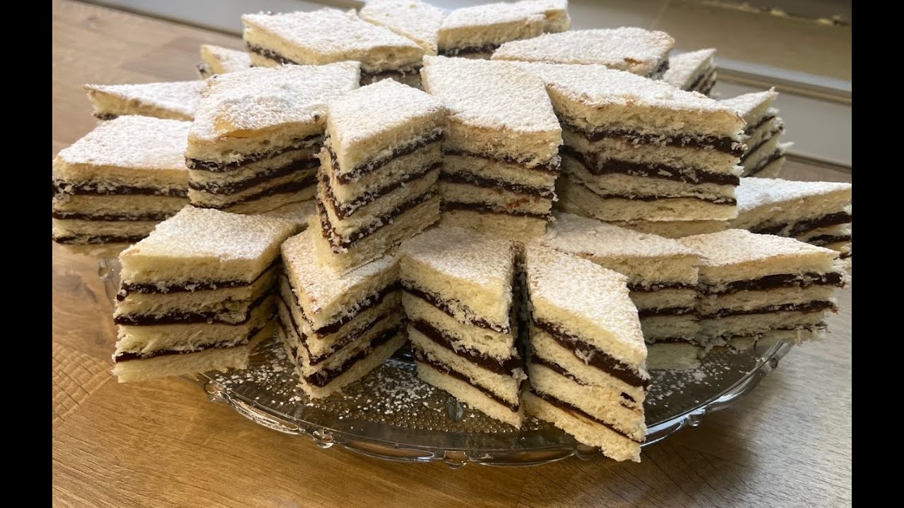 Prajitura cu foi si crema fiarta de cacao