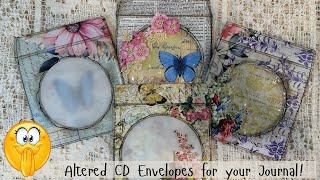Altered CD Envelope Tutorial | Window Pocket for Junk Journals + DIY Envelope Option