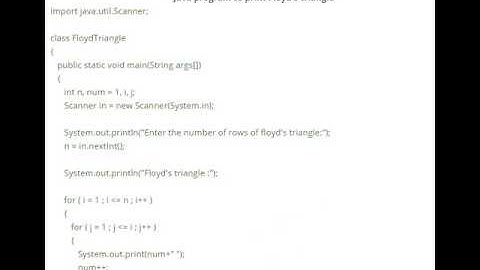JAVA PROGRAM TO PRINT FLOYD