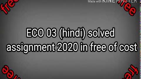 ECO 03 solved assignment