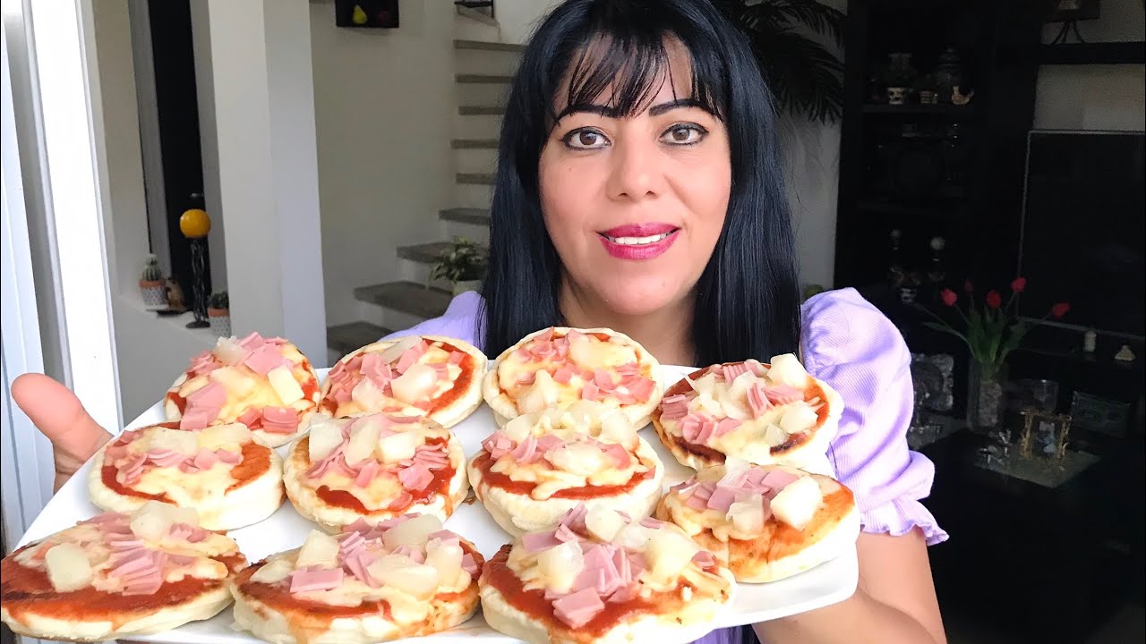 🍕ASMR MINI PIZZAS EN SARTÉN HAWAIANAS🍕