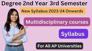 Degree semester-3 multidisciplinary course new syllabus Degree 3rd sem course 2024 #honours_2nd_year