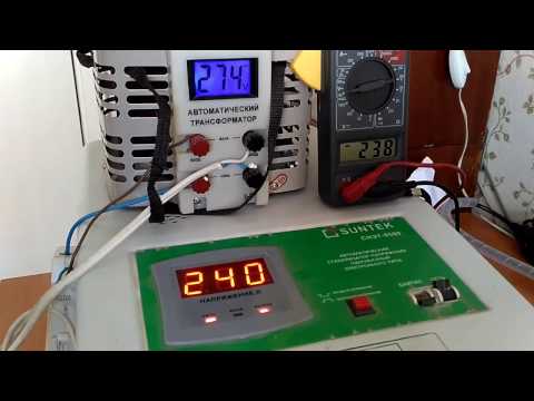 Выходное напряжение стабилизатора напряжения Suntek СНЭТ-8500 Выходное напряжение стабилизатора напряжения Suntek СНЭТ-8500