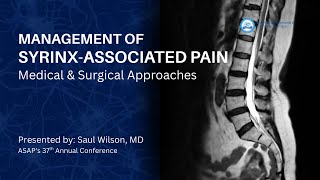 Management of Syrinx-Associated Pain Syringomyelia Medical Surgical Approaches - Saul Wilson MD