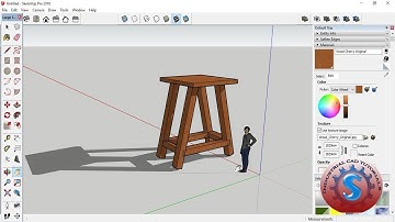 CREATE SIMPLE 3D STOOL MODELING & DESIGN WITH LEGS || SKETCHUP PRO