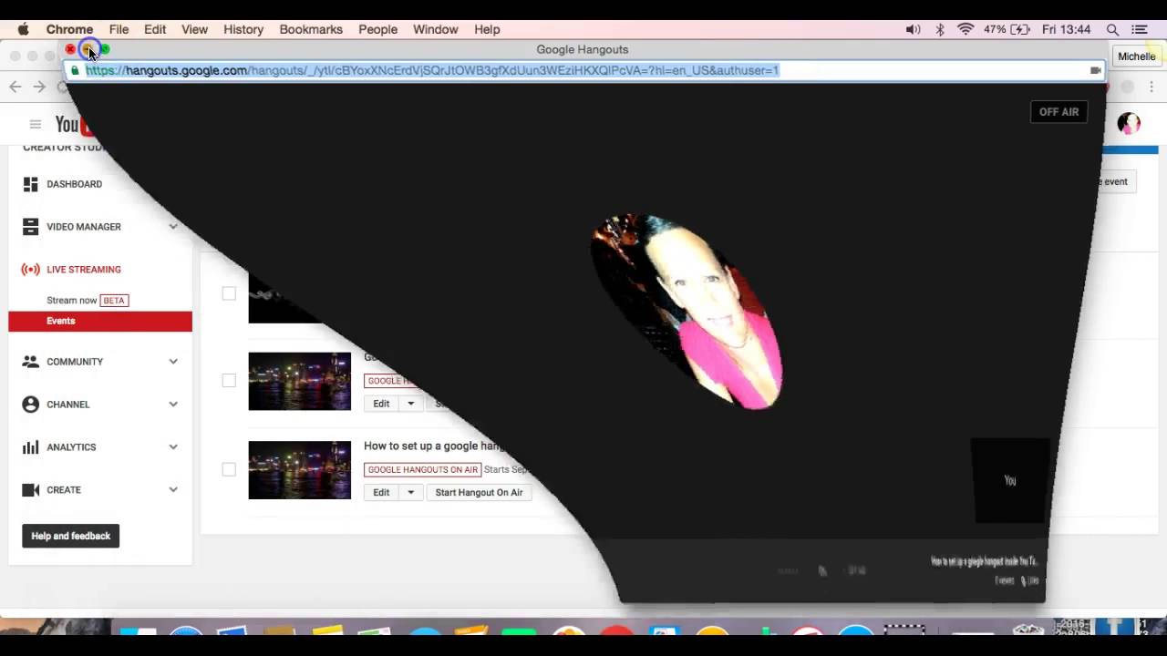 How to set up a google hangout on air inside you tube
