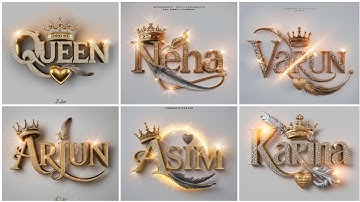 How To Make Trending Logo Design 3D Name  Dps | New Golden Text And Gold Crown Whatsapp Name Dps #ai