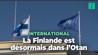 Les images très symboliques du drapeau de la Finlande hissé à l’Otan