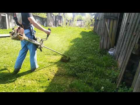 STIHL FS 450. Кошу 17 мая свой двор первый раз.