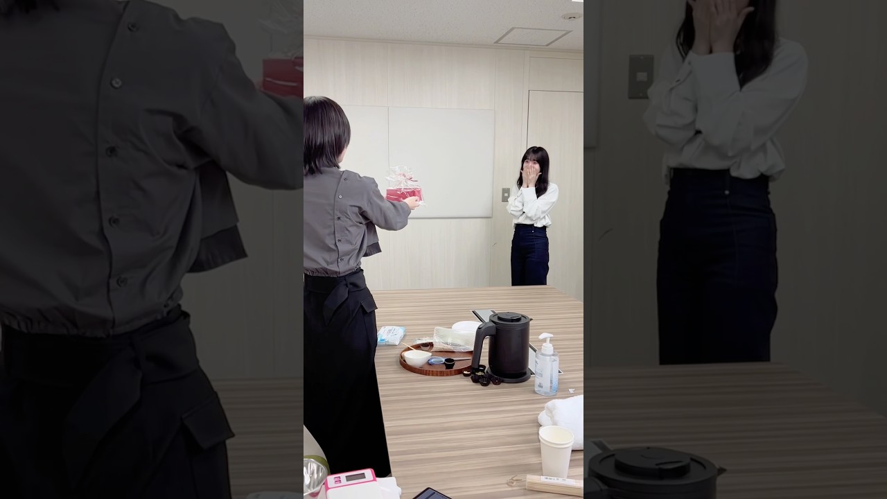 【本命？】的野から石森へのサプライズ Happy Valentine's Day♡ #櫻坂46のバレンタイン前夜祭 #櫻坂チャンネル #櫻坂46 #shorts