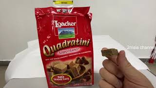 Loacker Quadratini Napolitaner Chocolate Wafer Cube Unpacking 2020