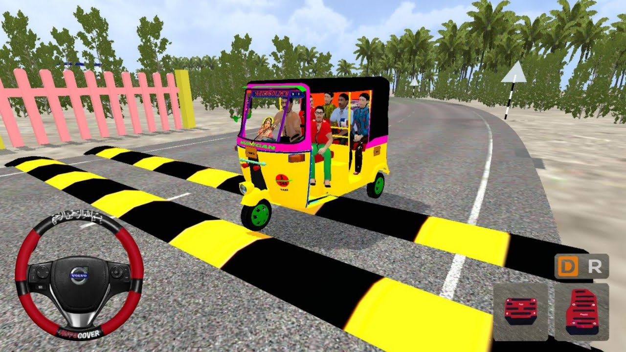 Indian Tuk Tuk Auto Rickshaw Offroad Map Mod in Bussid - Bus Simulator Indonesia Gameplay - Android 