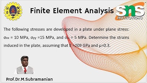 Plane stress | Strain calculation | Example Problem| Finite Element Analysis