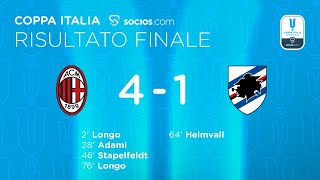 Milan-Sampdoria 4-1 | Le rossonere bissano l’andata | Coppa Italia Femminile@Socios 2021/22