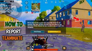 how to ban own teammate in pubg || How to Report Teammate in Pubg || How To Report Teammate In Bgmi screenshot 1