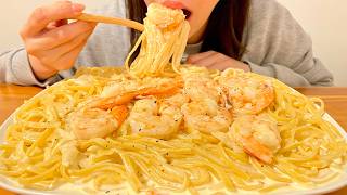 Exhausted and eating a shrimp cream pasta at 2am [food terrorism]