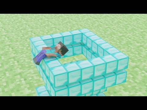 Minecraft - HOW LONG WILL STEVE FALL FOR? (Soft-Body Simulation)