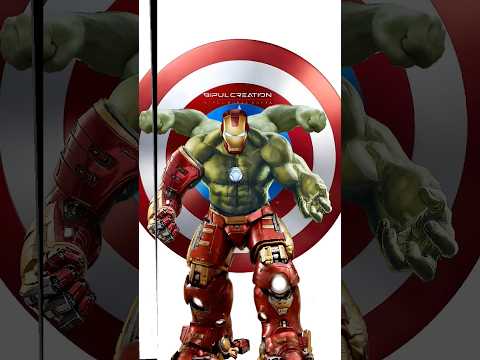 HULK+iron man+hulkbuster+captain America=? in PicsArt| fusion video