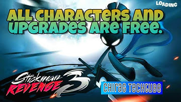 Stickman Revenge 3 mod game gameplay.All character,pets and upgrader are free.||Chirag Techtube||