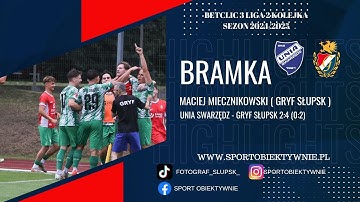 GOL I Maciej MIecznikowski (Gryf Słupsk) na 1:4 w meczu z Unią Swarzędz (2:4) 2 kolejka 3 liga