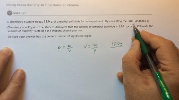 Aleks Using mass density to find mass or volume
