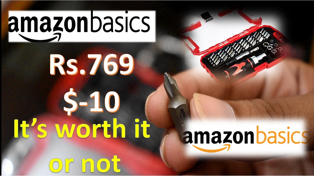 Unboxing and Review AmazonBasics 41-Piece Magnetic Ratchet Screwdriver Set.  