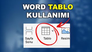 Word Tablo Oluşturma - 1 DAKİKADA