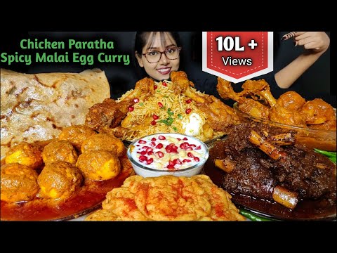 Eating Chicken Biryani, Bhuna Mutton, Egg Curry, Chicken kosha | Big Bites | Asmr Eating | Mukbang