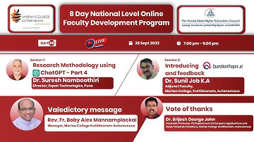Day 8 | Research Methodology with ChatGPT Part 4 & Valedictory function |  Marian College