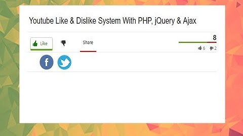 Youtube Style Like Dislike Rating System Using, PHP, Ajax, Jquery, Youtube Like Dislike Bar