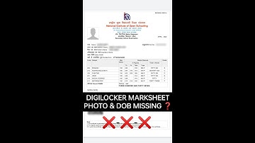 Nios Digilocker Marksheet PHOTO & DOB MISSING ❌ कैसे सही होगा ?  ✅