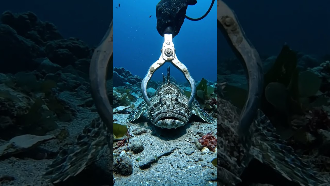 Underwater diving fishing 