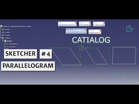 SKETCHER #4 - PARALLELOGRAM / CATIA V5 (CATIALOG)