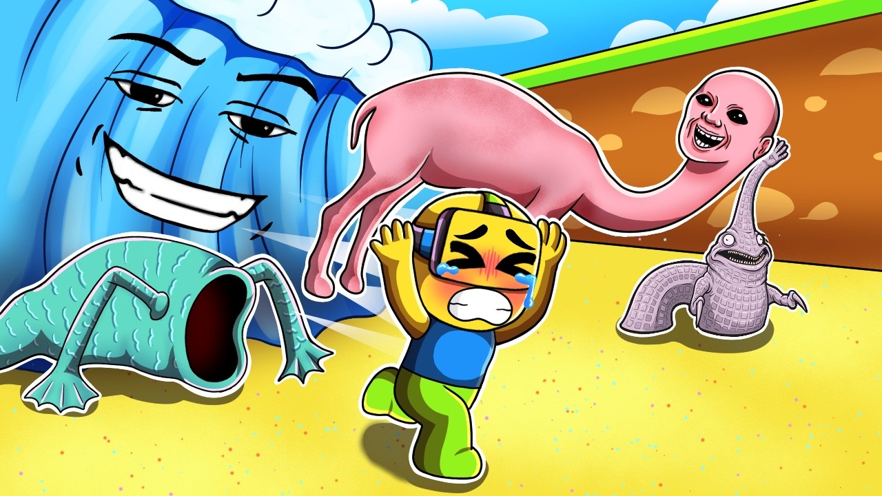 ESCAPÉ DE UN MEGA TSUNAMI Y CAPTURÉ A LAS CRIATURAS TALASOFOBIA en Roblox