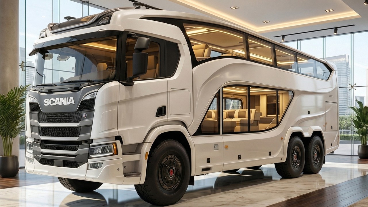 2027 Scania SkyLounge Double Decker 6×6 — A Moving Penthouse Without Limits