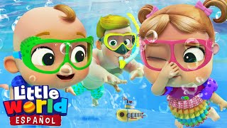 ¡Aprendamos a Nadar! 🏊  | Canciones Infantiles de Nina y Nico | Little World Español