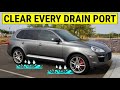 How to clear EVERY Water Drain Port on a Porsche Cayenne & Volkswagen Touareg (DIY Tutorial)