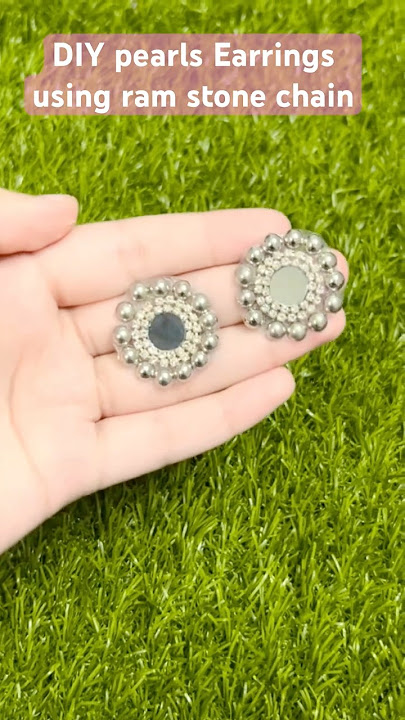 DIY mirror  earrings using ram stone chain #diy #earrings #shorts #viral #diyearrings