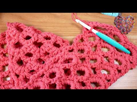 Häkeln | Frühlingsschal mit XXL Lochmuster | Häkelidee in Stäbchen & festen Maschen