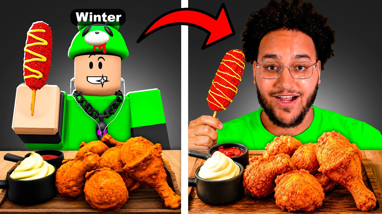 Roblox MUKBANG ASMR vs In REAL LIFE