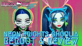 NEON FRIGHTS GHOULIA YELPS REROOT & REVIEW! Monster High G3 Skulltimate Secrets Doll Unboxing 🧠🎮💚
