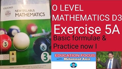 OXFORD 7TH EDITION NEW SYLLABUS MATHEMATICS 3 Exercise 5A practice now I Q1&2 and basic formulae ##